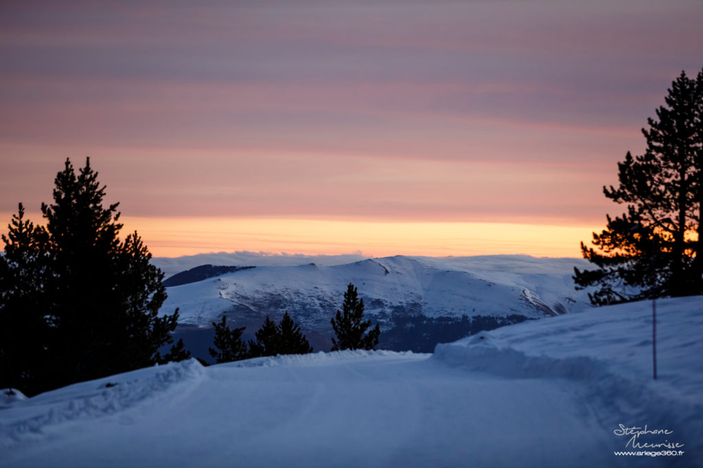 Plateau de Beille en hiver, ski de fond en Ariège Pyrénées